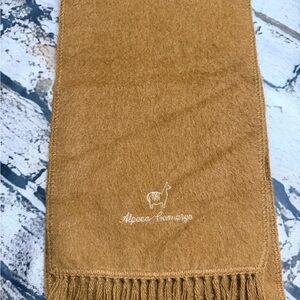 Alpaca Llamaya Camel Brown Scarf made in Peru